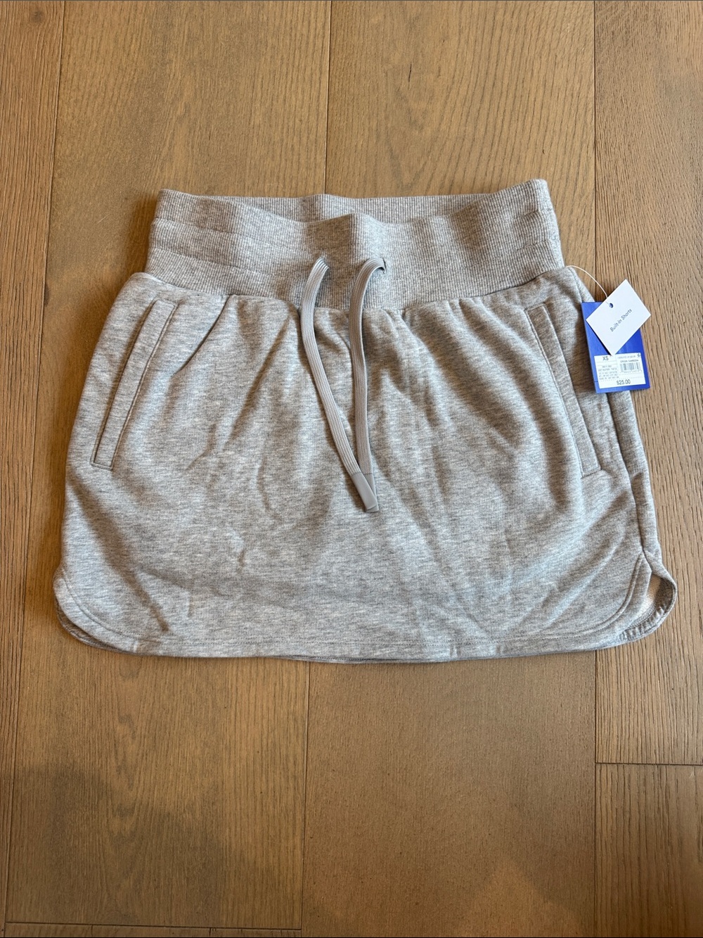 JoyLab Heather Gray Drawstring Mini Skirt